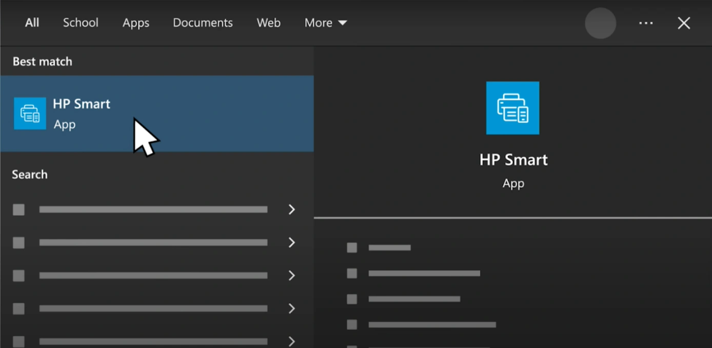 search for the HP Smart App on your PC