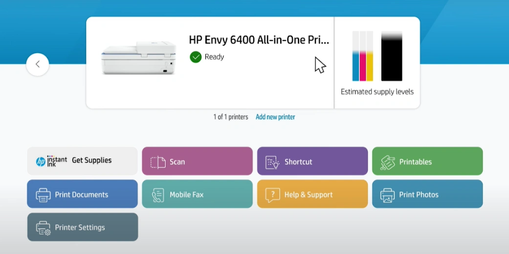 click on your connected HP printer name