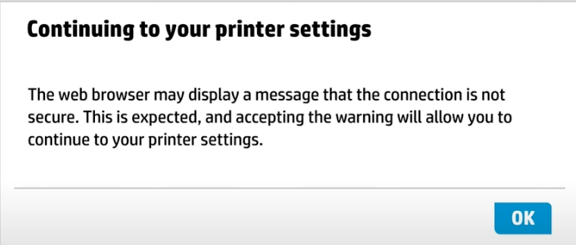 Continuing to your printer settings