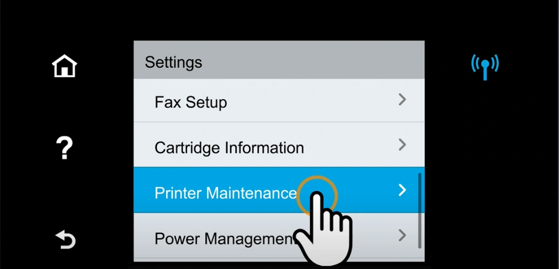 select the Printer Maintenance option