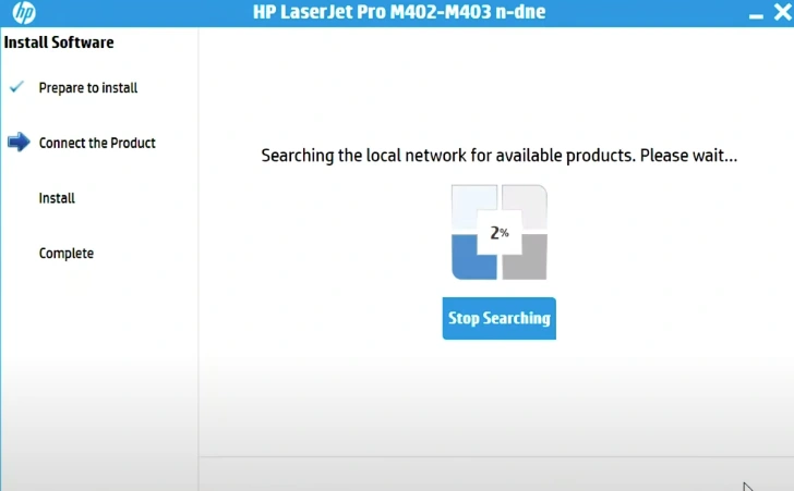 network scanning process will begin